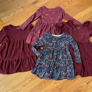 Girls fall long sleeve dresses - excellent condition.